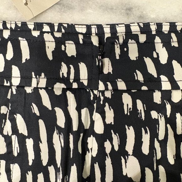 NWT Ann Taylor Fully Lined Zipper Back Straight Pencil Skirt Black White Size 6 - Picture 7 of 13